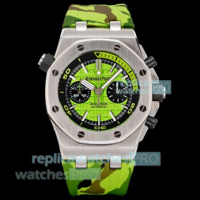 Swiss Clone Audemars Piguet Royal Oak Offshore 26703 Diver Chronograph Green Dial Watch 